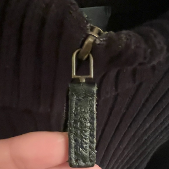 Lauren Ralph Lauren Vintage Black Cotton Ribbed Full Zip Cardigan Sweater Size L - Picture 5 of 8